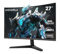 KOORUI 27E6QCA Monitor Curvo Gaming QHD 27 Pulgadas, 1500R, 2560x1440, 180Hz, 1ms, 4000:1, Adaptive Sync, 10Bits, 2xHDMI2.0, DP1.4, Inclinación, Eye Care, VESA
