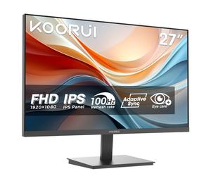KOORUI E2711F 27" Monitor FHD 100Hz IPS AdaptiveSync HDMI VGA EyeCare VESA | 1920x1080, inclinación -5°~15°, diseño ultradelgado, protección ocular