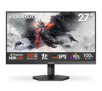 KOORUI G2721P Monitor para juegos de 27 pulgadas, 200 Hz, IPS rápido, QHD 1440P, 1 ms, HDR 400, sincronización adaptativa, montaje VESA, HDMI/DP, luz azul baja, 99% SRGB