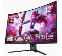 KOORUI G3221SC Monitor Gaming de 32 Pulgadas QHD, Pantalla Curva 180 Hz, Panel VA 1500R, 1 ms MPRT, Monitor para Juegos 2560 x 1440, AdaptiveSync, HDMI/DP, protección Ocular, inclinación Ajustable
