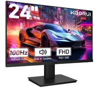KOORUI Gaming Monitor 24 Pulgadas, Altavoces Incorporados, FHD 1920 * 1080p, 100 Hz, AdaptiveSync, HDMI, VGA, Montable VESA de 75 x 75 mm, Eye-Saver Mode, Negro