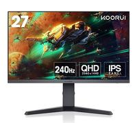 KOORUI Gaming Monitor 27 Pulgadas - Pantalla WQHD PC, 240Hz, 1ms, Adaptive Sync, Compatibilidad Gsync, (2560x1440, HDMI, DisplayPort, HDR 400) Negro/Rojo