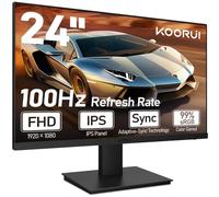KOORUI Monitor 24 Pulgadas, Altavoz Integrado, 24" Pantallas Ordenador, IPS, Full HD (1920 x 1080), HDMI 1.4 (100Hz) & VGA(60Hz), VESA 75 x 75 mm, Adaptive Sync, FlickerFree Low Blue Light