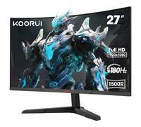 KOORUI Monitor 27 Pulgadas Curvo Monitor Gaming 180HZ, FHD 1080P, 1500R, DCI-P3 90%, HDR, VA 3000:1, 2xHDMI 2.0, DP 1.2, Eye Care, VESA, Adaptive Sync, Inclinación