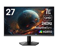 KOORUI Monitor 27 Pulgadas,Monitor Gaming 240Hz, Pantalla Ordenador QHD2560 x 1440p,1ms, HDR10, 90% DCI-P3, Adaptive Sync, VESA 75 * 75mm, Negro