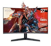 KOORUI Monitor curvado para juegos de 27 pulgadas, resolución FHD, frecuencia de actualización de 180 Hz, HDR10, curvatura 1500R, panel VA, base fija