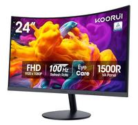 KOORUI Monitor curvo de 24 pulgadas, monitor curvo Full HD 1080P, pantalla 1500R, HDMI VGA, ajuste de inclinación, pantalla LCD, cuidado de los ojos, negro 24N5CA