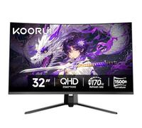 KOORUI Monitor Curvo de 32 Pulgadas para Juegos, QHD 2560x1440, 170Hz, 1ms MPRT, Panel VA, 100% sRGB