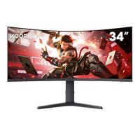 KOORUI Monitor Curvo para Juegos R1000 de 34 Pulgadas | Panel VA WQHD 3440x1440, 180 Hz + 1 MS MPRT, HDR400 + 99% sRGB, Compatible con Ajuste de Altura de 110 mm, Negro