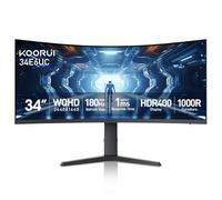 KOORUI Monitor curvo ultra ancho para juegos de 34 pulgadas, 165 Hz, 1 ms, 1000R, WQHD 3440 x 1440, 21:9, DCI-P3 90% gama de colores, compatible con FreeSync G-Sync, soporte ajustable de inclinación