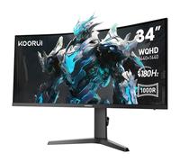 KOORUI Monitor curvo ultra ancho para juegos de 34 pulgadas, 180 Hz, WQHD 1440P, 1000R, MPRT 1MS, HDR 400, 2 HDMI 2.0, 1 DisplayPort 1.4, AdaptiveSync, inclinación/altura ajustable, negro