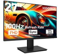KOORUI Monitor de Juegos de 27 Pulgadas con Altavoces Integrados, 100Hz, Pantalla 1080p, Colgante, Sin Marco, HDMI, Inclinable, Cuidado de los Ojos, Montaje en Pared VESA Negro
