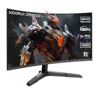 KOORUI Monitor gaming 180HZ,monitor 27 pulgadas curvo 1500R,Pantalla Ordenador QHD 2560X1440,1ms,Compatible con 2 x HDMI 2.0,DP 1.4,Inclinación Ajustable,Eye Care,-5° a 15° Inclinable,VESA 100 x 100mm