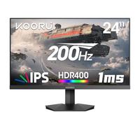 KOORUI Monitor Gaming 200Hz, 24 Pulgadas PC Pantalla Fast IPS, Adaptive Sync, HDR400, FHD, HDMI 2.0 & DP 1.4, VESA 75x75 mm