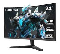 KOORUI Monitor Gaming 24 Pulgadas Curvo 180Hz 1ms Full HD VA 3000:1 24E6CA | Pantalla Ordenador 1080P, 1500R, HDR, 2xHDMI 2.0, DP 1.2, Adaptive Sync, Eye Care, VESA 100x100mm, Inclinación Ajustable