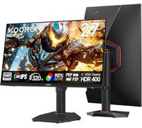 KOORUI G2721E 320Hz 27 Pulgadas Monitor Gaming QHD, Fast IPS, 1ms, Adaptive Sync (2560x1440, Giratorio, Inclinación, Altura Ajustable, HDR400, 98% DCI-P3, 2xHDMI 2.0, DP 1.4, VESA)