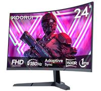 KOORUI Monitor Gaming Curvo 24 Pulgadas FHD 1080P 180Hz 1ms | Panel VA 1500R, Ultra Delgado, HDMI/DP, Montaje VESA, Filtro Luz Azul, Ajuste Inclinación (Oficina/Juegos