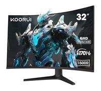 KOORUI Monitor Gaming Curvo 31,5" Ultrawide, QHD 2560x1440, 170HZ, 1500R, 1ms, VA 3000:1, DCI-P3 90%, Adaptive Sync, 2xHDMI 2.0, DP 1.2, VESA 75x75mm, Eye Care, HDR10
