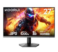 KOORUI Monitor Gaming de 27 Pulgadas, Pantalla 200 Hz Fast IPS FHD 1ms, Adaptive Sync, VESA 75 x 75 mm, 2 x HDMI 2.0 y DisplayPort 1.4, Negro