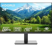 KOORUI Monitor Oficina 24 Pulgadas VA FHD 100Hz Fino VESA Pantalla E2412F | Pantalla 24" 1920x1080p Sin Marcos, Contraste 3000:1, Adaptive-Sync, Cuidado Ocular, HDMI 1.4, VGA, Salida Audio, Inclinable