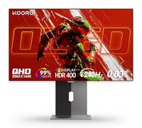 KOORUI Monitor OLED para juegos de 27 pulgadas, monitor de 240 Hz, 0.03 ms, compatible con AdaptiveSync de 1440p, 99% DCI-P3, ajuste de altura/pivote/inclinación/giro, HDMI 2.0, DisplayPort 1.4, VESA