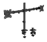 KOORUI Soporte Monitor Doble para Pantalla 13-27 Pulgadas LED/LCD, Ajustable en Altura, Giratoria, Inclinada, VESA 75x75/100x100mm, Pesos Máximo 10KG