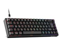 KOORUI - Teclado mecánico, 60% con 12 Teclas multifunción, Cable USB, Rollover Completo, diseño alemán QWERTZ para Windows MacOS Linux, Interruptor Rojo, Negro