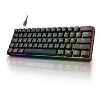 KOORUI Teclado para Juegos, 60% mecánico, 26 RGB, retroiluminado, con Cable, diseño alemán, para Windows MacOS Linux, Interruptor Rojo