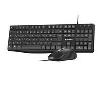 KOORUI Teclado y ratón, Teclado alemán QWERTZ con 12 Teclas de función de 2,4 GHz para Windows, MacOS, Linux, Negro