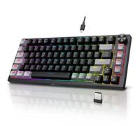 KOORUI Teclados para juegos RGB retroiluminados, mecánico inalámbrico/con cable, compatible con Bluetooth, 82 teclas, batería recargable 4000 mAh, diseño del Reino Unido