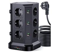 KOOSLA Regleta Vertical, 12 Enchufes, 6 USB
