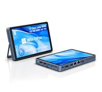 KOOSMILE Mini PC N150 (hasta 3,6 GHz), 12 GB DDR5 RAM 256 GB/512 GB/1 TB M.2 SSD Mini PC con visualización táctil de 8 pulgadas 4K visualización doble, WIFI6, BT5.2, 12 puertos, mini computadora todo