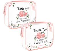 KOOSREEL Neceser de Viaje Transparente para Mujer, 2 Paquetes de Neceser Aprobado por la TSA, con Cremalleras, artículos Esenciales de Viaje, PVC, Impermeable, Bolsa de Lavado Transparente para niñas