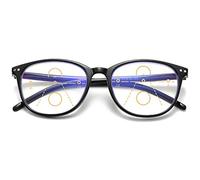 KOOSUFA Gafas de lectura multienfoque progresivas para mujer y hombre, antiluz azul, ayuda a la lectura, retro, antifatiga, 1,0, 1,5, 2,0, 2,5, 3,0, 3,5, 4,0, 1x negro, 2.50