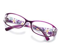 KOOSUFA Gafas de lectura para mujer, ayuda para la lectura, ayuda visual, aspecto de flores, calidad 1.0, 1.25, 1.5, 1.75, 2.0, 2.25, 2.5, 2.75, 3.0, 3.5, 4.0, 4.5, 5.0, 5.5, 6.0, morado, 4,5