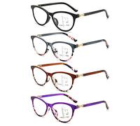 KOOSUFA Gafas de lectura para mujer, lentes de lectura multienfoque progresivo, antiluz, ojo de gato, gafas de cuerno para la visión, ayuda a la lectura, antifatiga, 1,0, 1,5, 2,0, 2,5, 3,0, 3,5