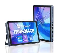 KOOTIGERS Mini PC N150 12GB RAM DDR5 256GB SSD Windows 11 Pro computadora de escritorio con pantalla LCD, 4K @60Hz Dual 2.5GbE LAN, USB-C WiFi 6 BT5.2 HDMI Desktop con todas las funciones