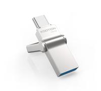 KOOTION Memoria USB Tipo C 256GB 2 en 1 Memoria Flash USB 3.0 USB A & Tipo C Llave Impermeable Mini Pendrive USB C UDP-Tech USB C OTG Llave portátil para Ordenador Mac Smartphone Tablet (Plata)