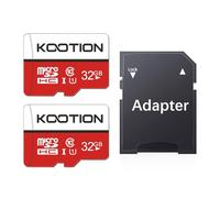 KOOTION Micro SD 32GB Clase 10 Tarjeta Memoria MicroSDHC(U1 y A1) 32 Giga Memory Card 32G 2 Pack con Adaptador para Telefonos,Cámara,Gopro,Alta Velocidad de Lectura hasta 80 MB/s