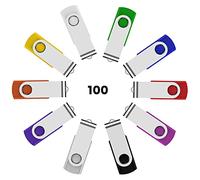 KOOTION Pendrives 1GB 2.0 USB Memorias 1GB 100 Piezas Pen Drive USB 2.0 Flash Drive 1 Gigas Lote Pincho USB Pen Stick Pack de 100 Unidades, Multi-Colores