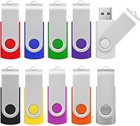 KOOTION Pendrives USB (64G, 10 Unidades) Lote Pen Drive Ligero Pequeño y Práctico Memoria USB 64GB Multi-Colores USB Flash Drive de 360° con Tapa metálica Colorido para Ordenador/TV/Coche/Player