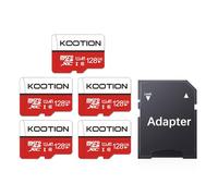 KOOTION Tarjeta MicroSD 128GB Clase 10 Tarjetas Memoria Micro SD 5 Pack（U1 y A1） Micro SDXC con Adaptador 128 Giga Micro SD Card 4K Memory Card para Gopro Cámara Teléfonos,Alta Velocidad hasta 80 MB/s
