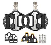 KOOTU Pedales Bicicleta de Carretera, Pedales Automáticos de Bicicleta, 9/16 Pedal Universal con Antideslizantes Tacos +SPD-SL para Bicicleta de Carretera/Peloton.