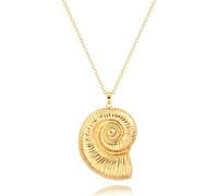 KOOUNUATA 18k oro chapado concha collar playa para mujeres larga capa regalo de joyería de verano