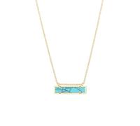 KOOUNUATA Collar ajustable de howlita turquesa Barra horizontal de piedra natural en cadena dorada ajustable Estilo boho minimalista con colgante de gemas