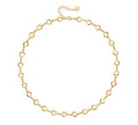 KOOUNUATA Collar choker de cadena de eslabones circulares redondos bañado en oro de 18K, ajustable y para superponer, joyería minimalista para mujeres, 40,64 cm