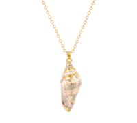 KOOUNUATA Collar de caracol natural para mujeres collar de caracol bohemio collar colgante de concha de oro 18k collar de oro ajustable joyas estratificadas en la playa de Hawái