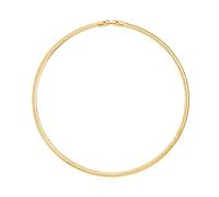 KOOUNUATA Collar de collar Omega chapado en oro de 18 quilates para las mujeres delicioso delgado cadena de serpiente Choker capa de joyería 16.5 "