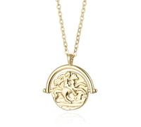 KOOUNUATA Collar de medalla de oro de 18k monedas colgantes de disco redondo joyas minimalistas femeninas de 20 pulgadas