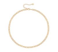 KOOUNUATA Collar femenino de cadena de marinero de oro de 18k collar minimalista de cadena de granos de café collar de cadena de nariz plana joyas en capas de 16 pulgadas